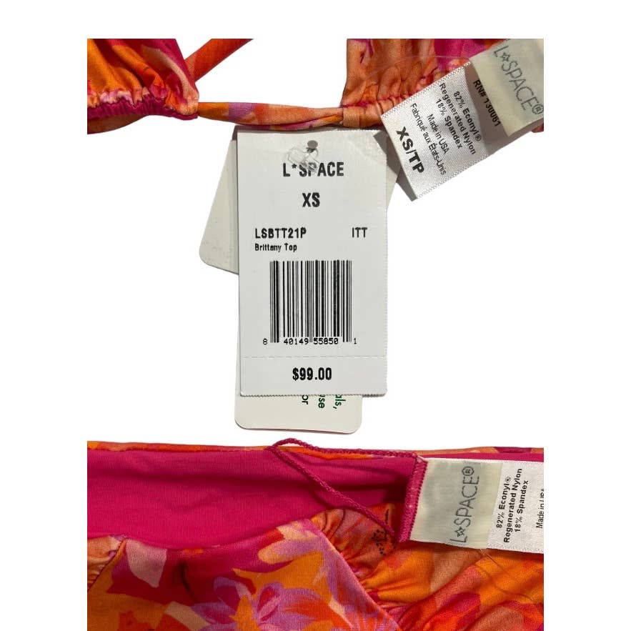 L*SPACE Revolve Brittney Bikini Top Sol Bottom Classic Into The Tropics XS New Barbiecore - Premium from L*SPACE - Just $89.0! Shop now at Finds For You