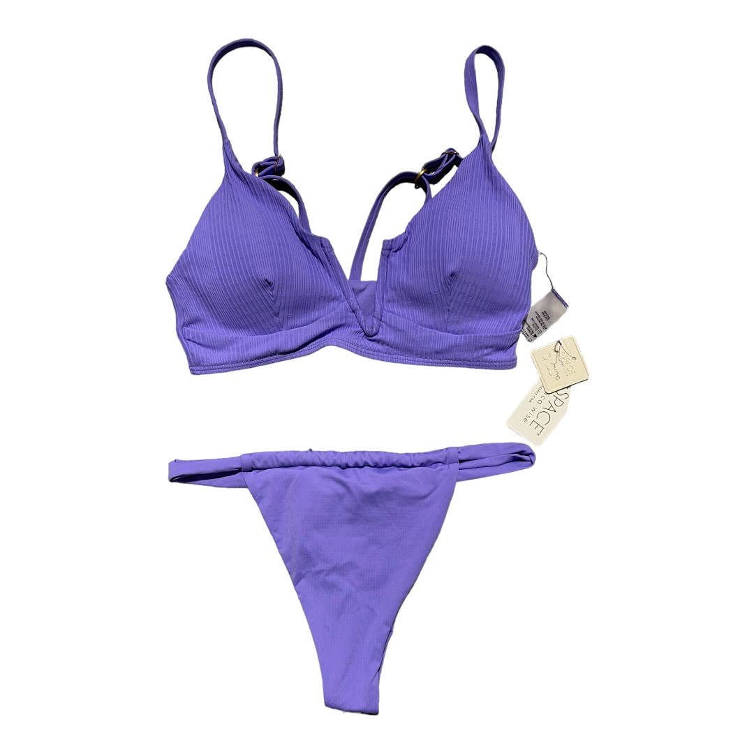 L*SPACE Siren Pointelle D Cup Top Gina Bikini Bottom L Amethyst New - Premium from L*SPACE - Just $76.00! Shop now at Finds For You