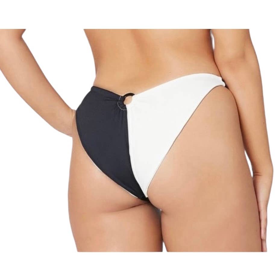 L*SPACE Revolve Set Nico Underwire Bikini Top Mercury Bottom L New Black White - Premium from L*SPACE - Just $99.0! Shop now at Finds For You