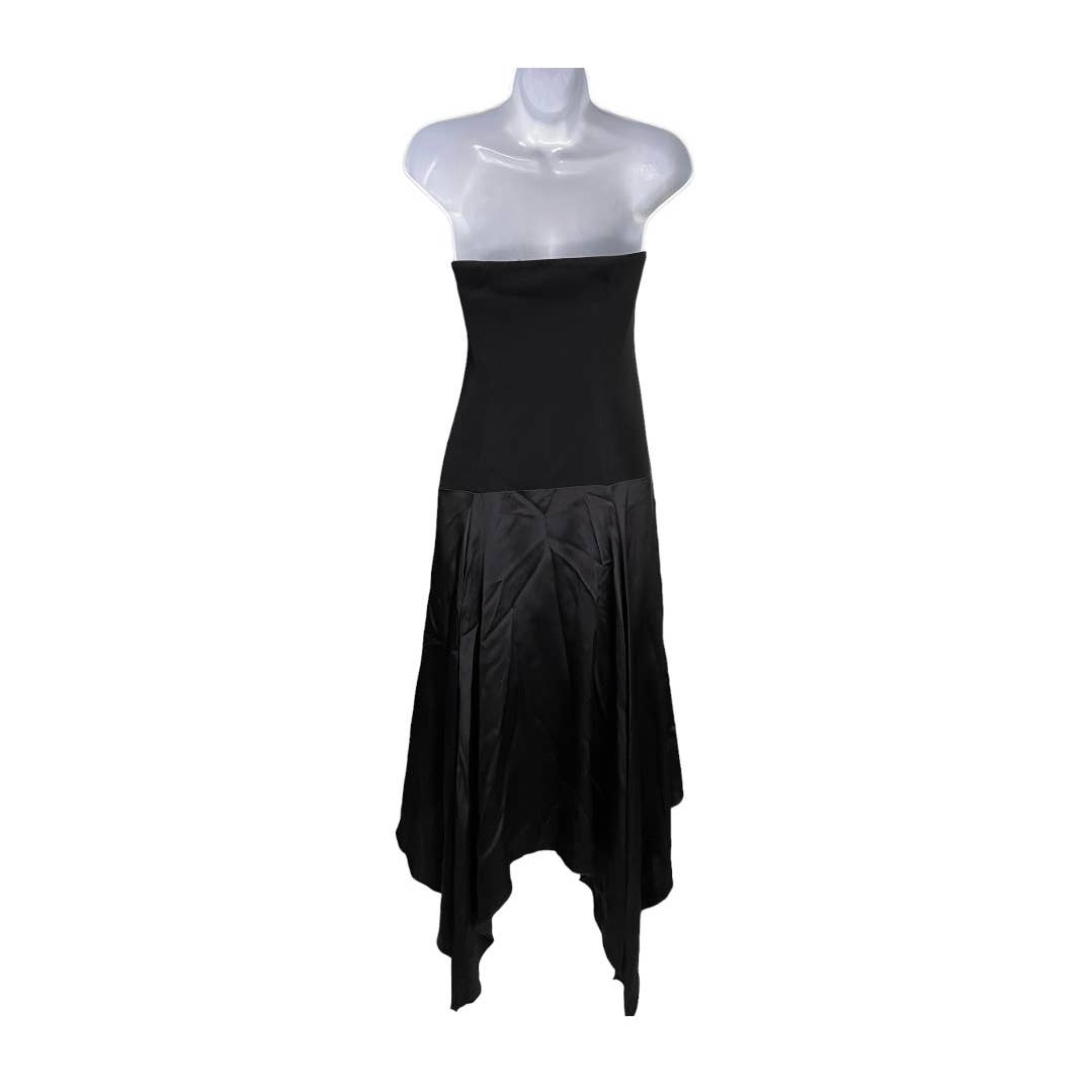Cinq A Sept Elsa Strapless LBD Hankerchief Hem Size 6 Black New - Premium from cinq a sept - Just $159.00! Shop now at Finds For You