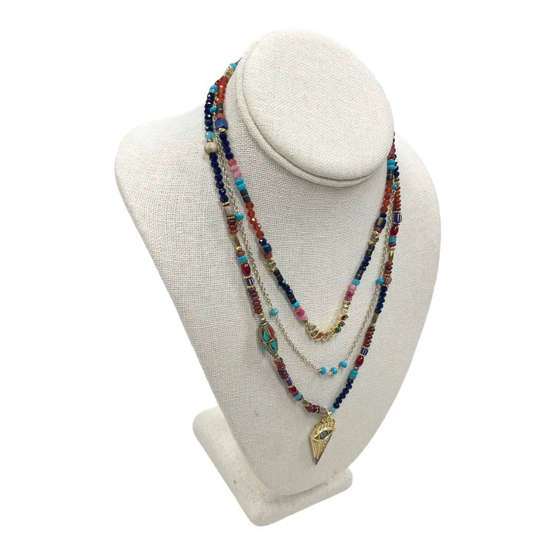 Free People Boho Multi Stand Evil Eye Necklace New - Premium from Free People - Just $65.0! Shop now at Finds For You