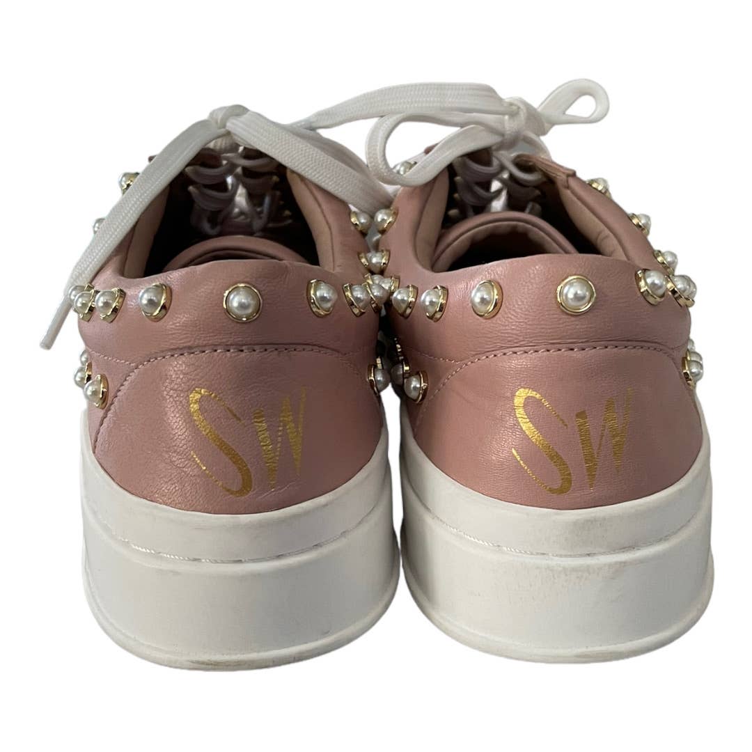 Stuart Weitzman Pearline Lace Up Sneakers Shoes Leather Size 9.5 - Premium from Stuart Weitzman - Just $179.00! Shop now at Finds For You