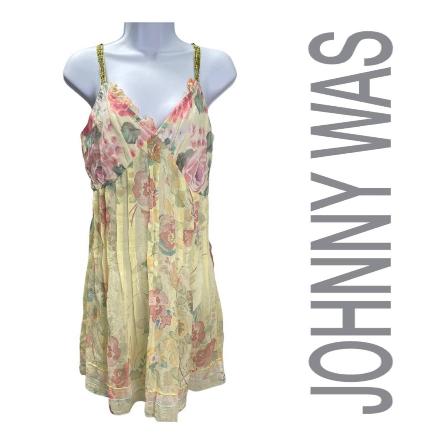 Johnny Was Mixed Floral Slip Dress Size XS Yellow - Premium from Johnny Was - Just $89.00! Shop now at Finds For You
