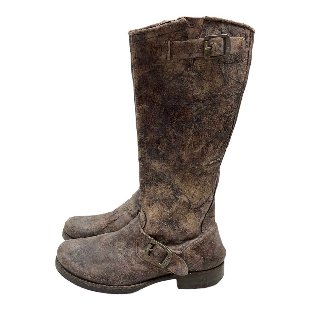 Frye Veronica Distressed Tall Leather Boots Size 7 - Premium from Frye - Just $139.00! Shop now at Finds For You