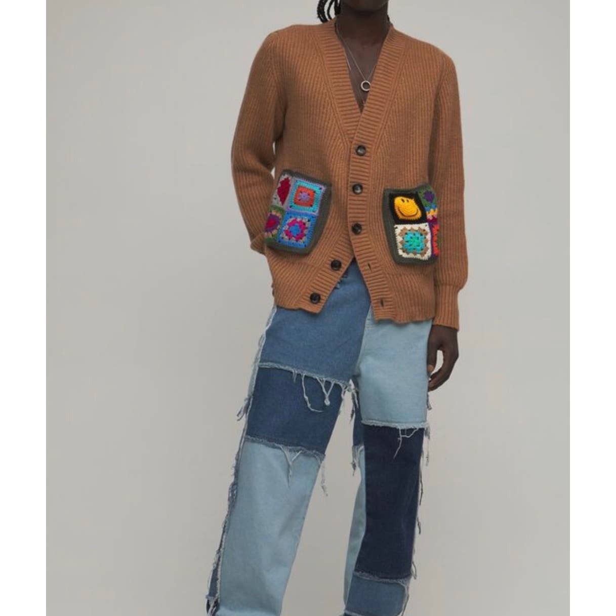 Urban Outfitters UO LC23 Crochet Pocket Cardigan Knit Made in Italy Size M - Premium from Urban Outfitters - Just $289.00! Shop now at Finds For You