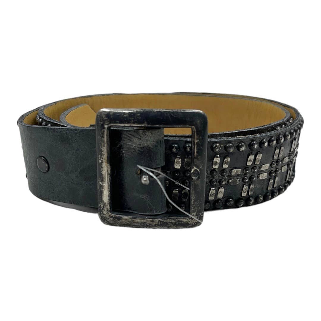 Caleen Cordero Studded Leather Rustic Belt Black Hand Crafted - Premium from Calleen Cordero - Just $179.0! Shop now at Finds For You