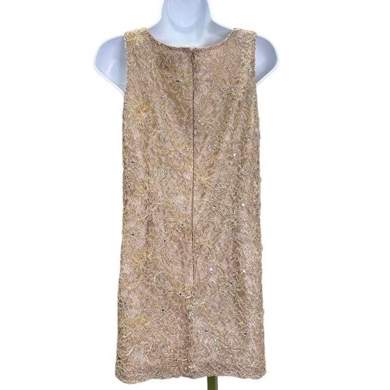 Leur Logette Champagne Lace Sequin Embellished Dress Size 2 New - Premium from Leur Logette - Just $199.0! Shop now at Finds For You