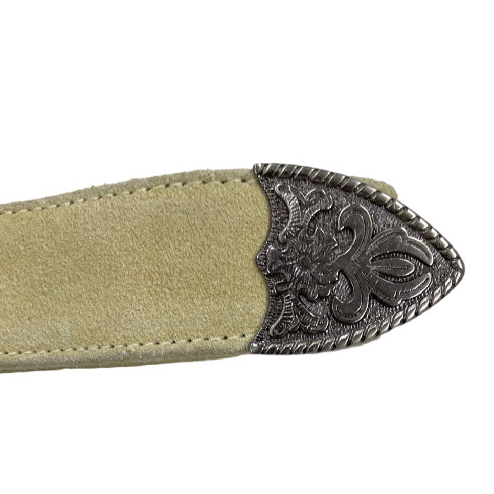 Free People Black Rock Luxe Suede Western Ornate Belt Size M New - Premium from Free People - Just $58.0! Shop now at Finds For You