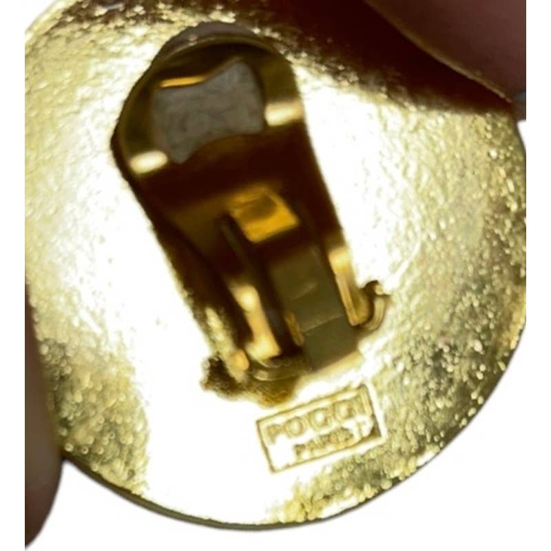 Vintage Poogi Paris Black Sequin Gold Statement Clip Earrings - Premium from Vintage - Just $65.0! Shop now at Finds For You