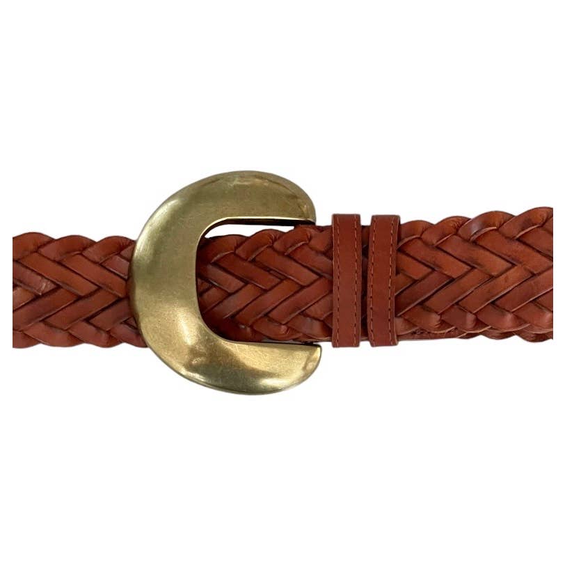 Anthropologie Cognac Woven Waist Leather Belt Size Small New - Premium from Anthropologie - Just $79.0! Shop now at Finds For You