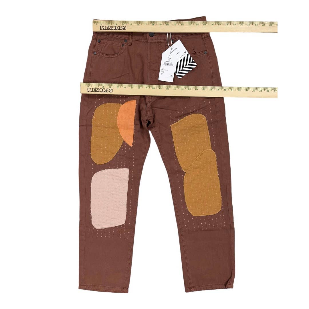 Free People x Sandrine Rose Patchwork Pants Size 26 Brown New - Premium from Free People - Just $99.0! Shop now at Finds For You