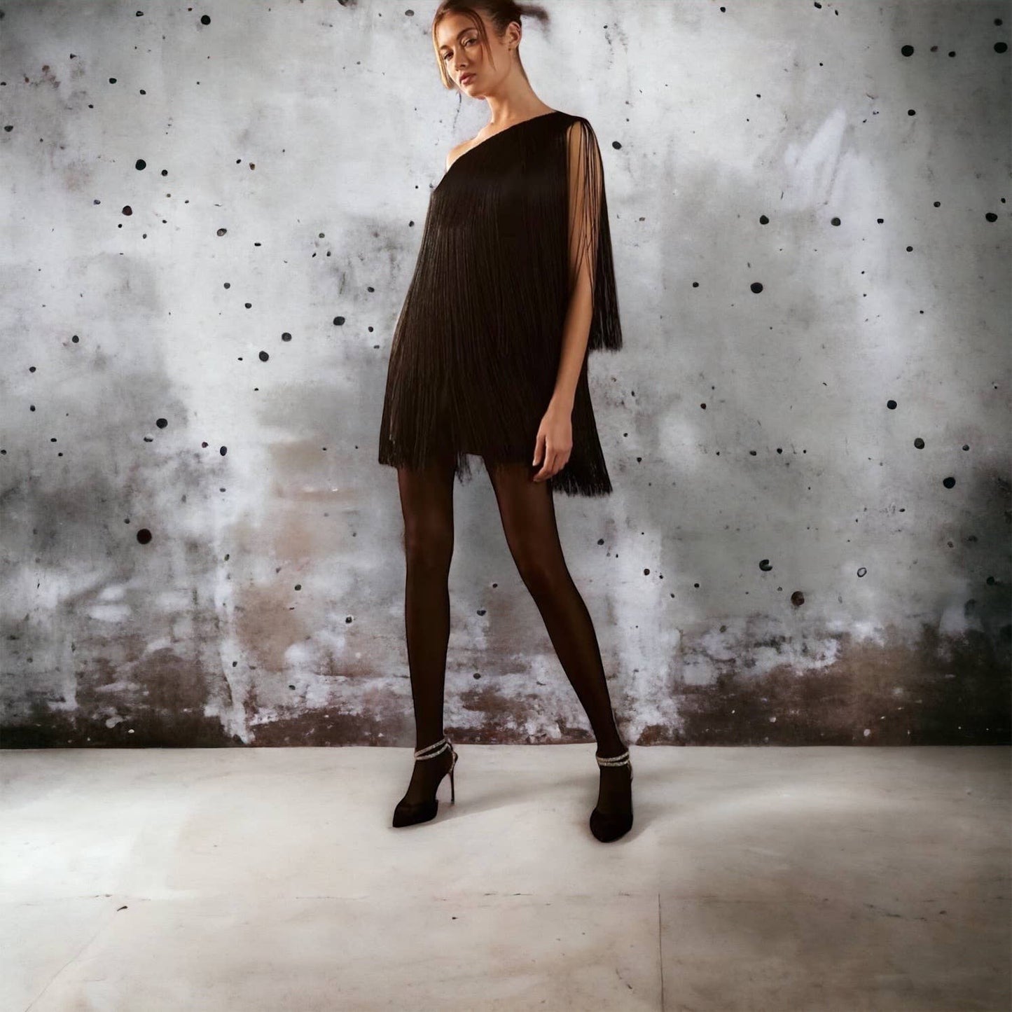 Anthropologie Hutch One Shoulder Fringe Mini Dress Size XXS Black New - Premium from Finds For You - Just $149.0! Shop now at Finds For You