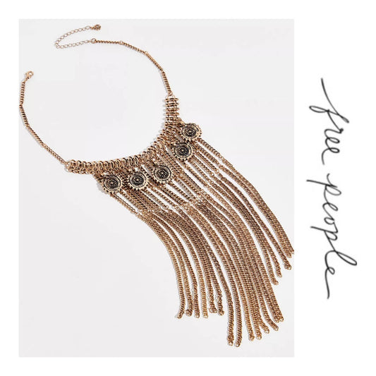 Free People Queen of the Rodeo Necklace Bohemian Fringe Gold New - Premium  from Free People - Just $89.00! Shop now at Finds For You