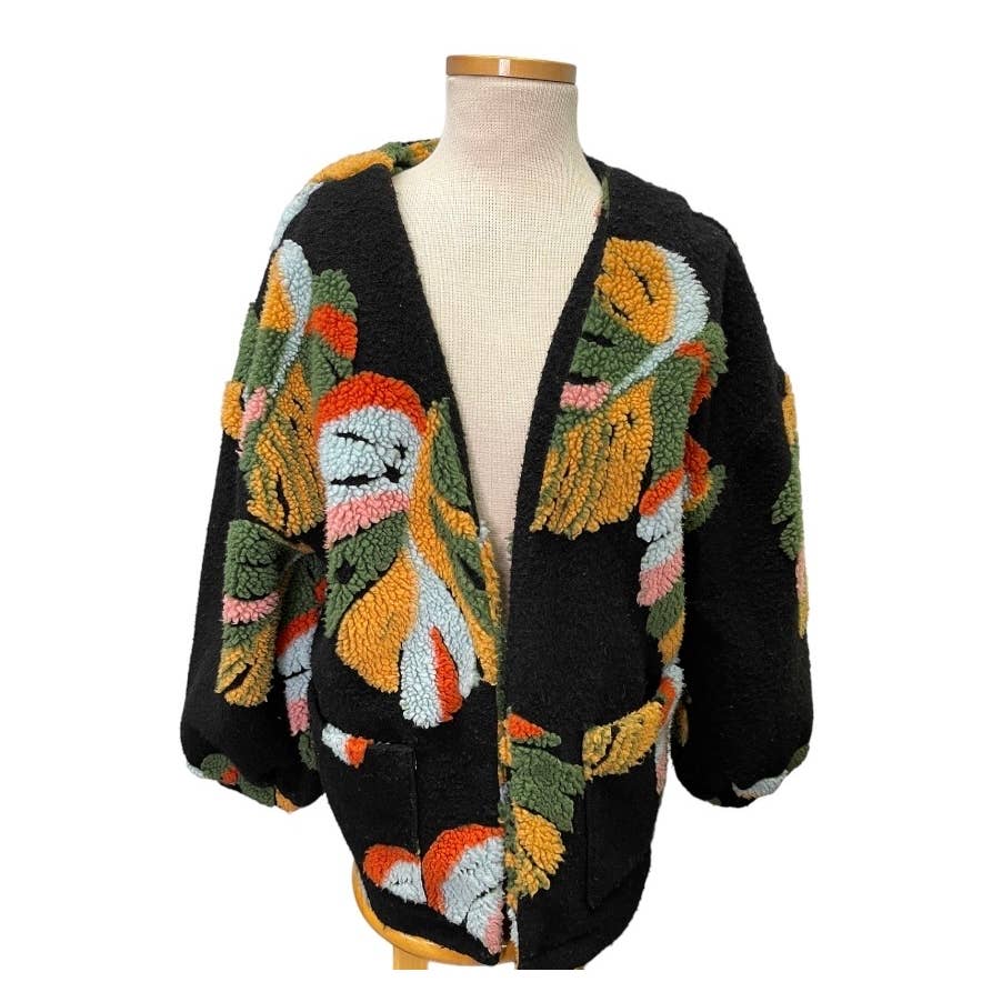Anthropologie Farm Rio Botanical Sherpa Jacket Size Medium - Premium from Farm Rio - Just $200.0! Shop now at Finds For You