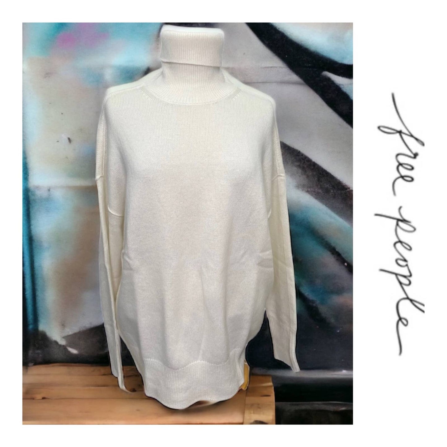 Free People x Sandrine Rose Wool Cashmere Knit Turtleneck Sweater M New - Premium from Free People - Just $79.00! Shop now at Finds For You