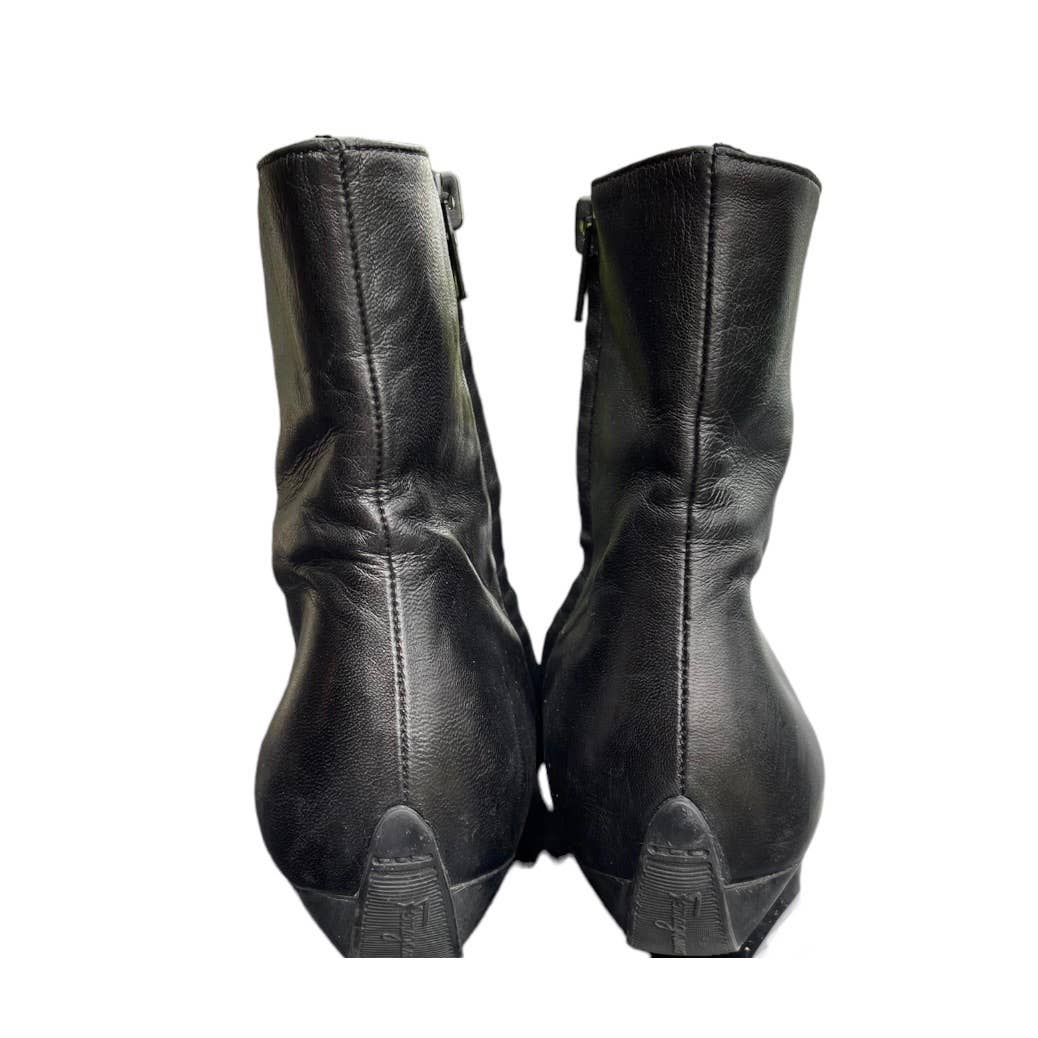 Ferragamo Gancini Leather Patent Booties Boots Size 8 Black - Premium from Ferragamo - Just $149.0! Shop now at Finds For You