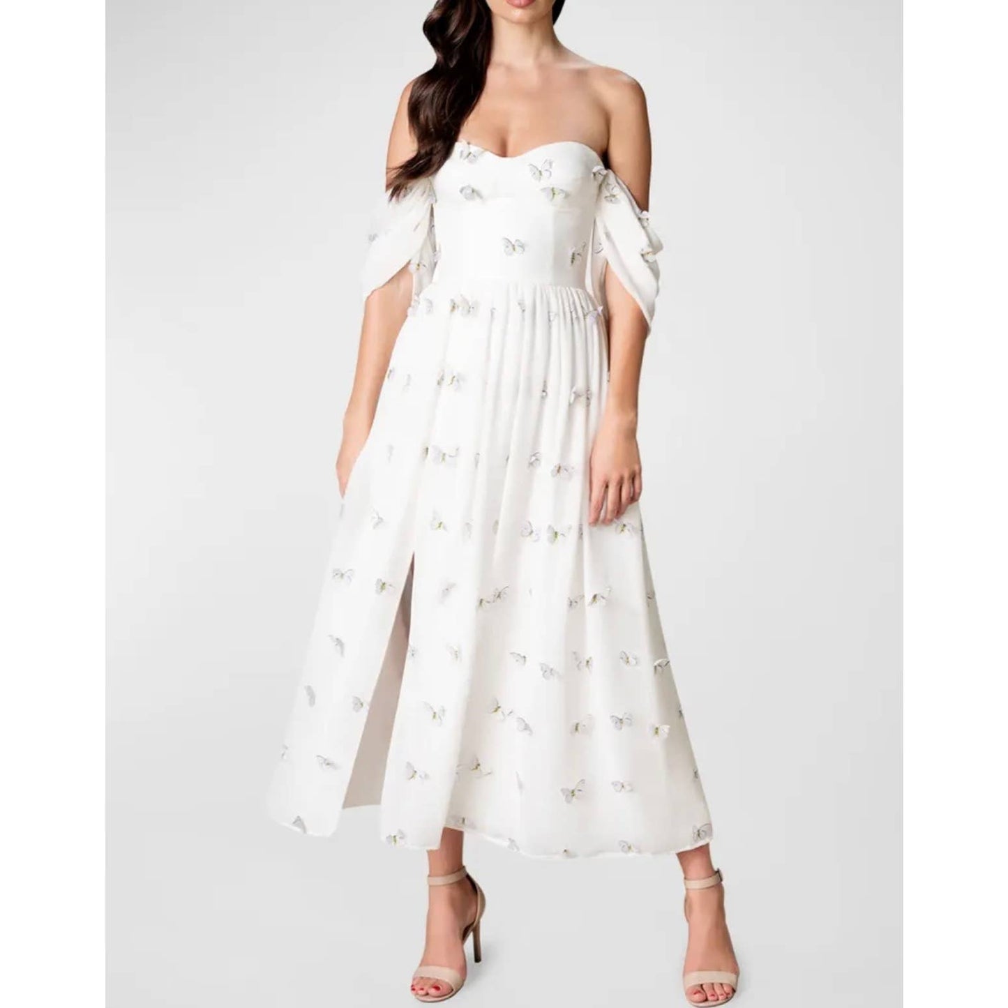 Dress The Population Black Label Reagan Butterly Appliqué Dress Size S Off White - Premium from Dress The Population - Just $149.0! Shop now at Finds For You