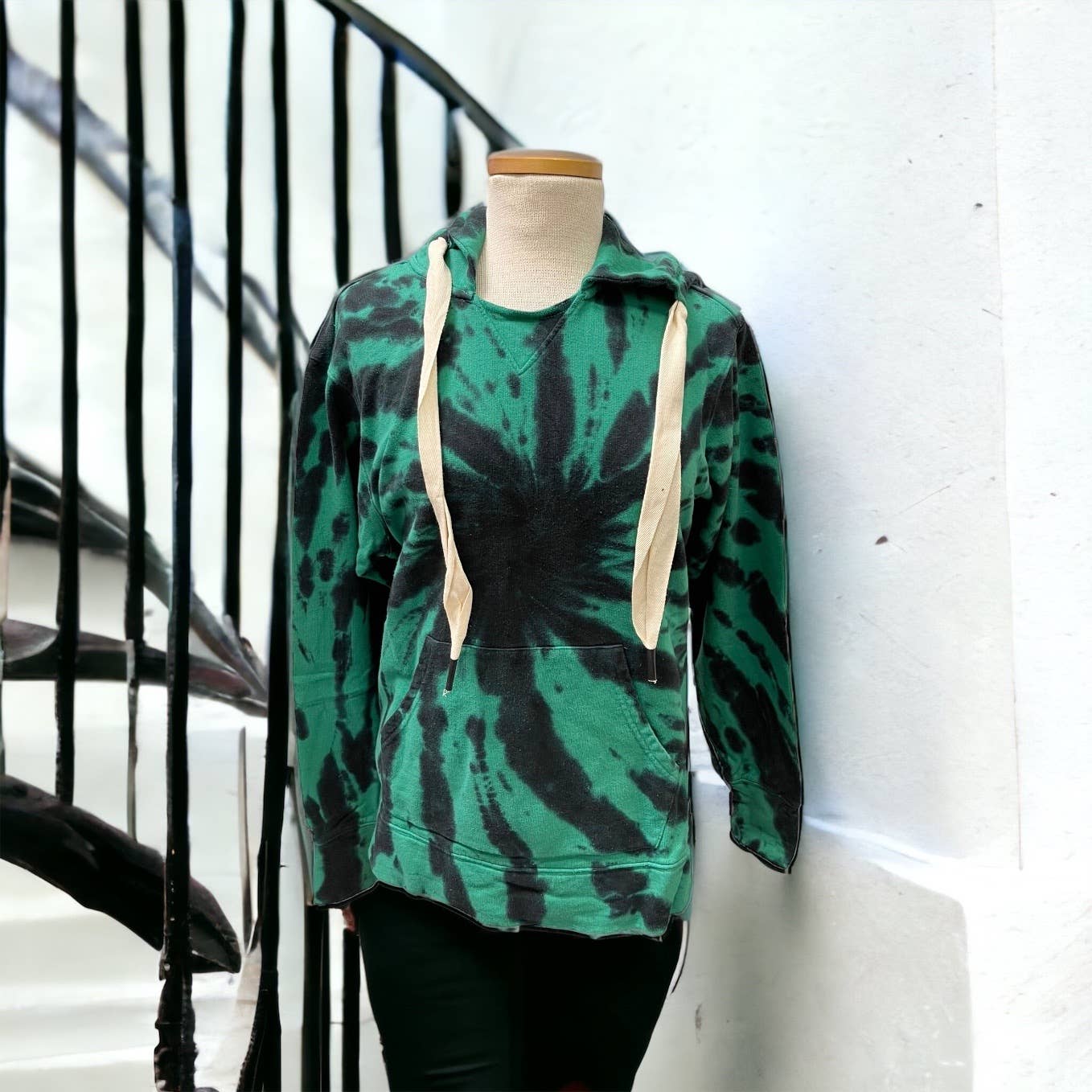 Free People x Sandrine Rose Tie Dye Oversized Hoodie Size Small Black Green - Premium from Free People - Just $68.00! Shop now at Finds For You