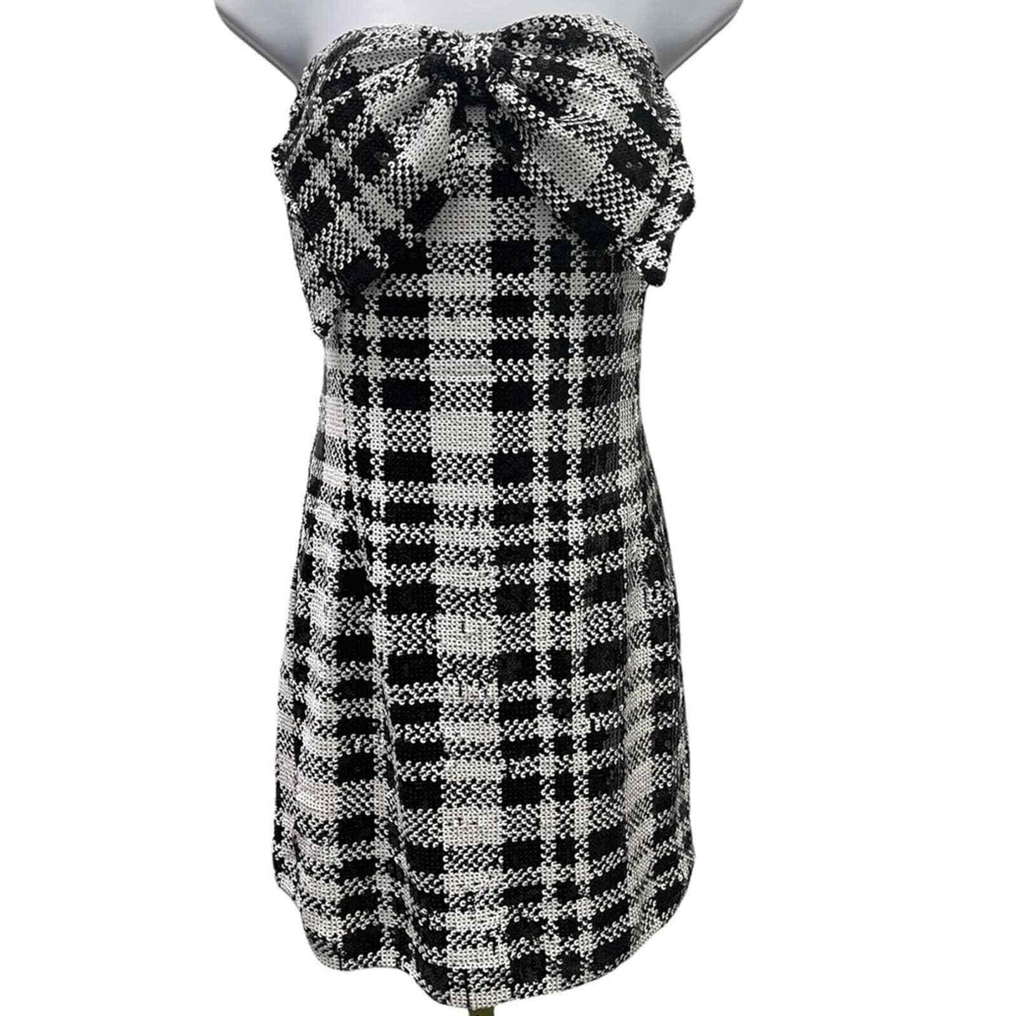 Eva Franco Plaid Sequin Bow Mini Dress Size 8 NEW - Premium Clothing, Shoes & Accessories:Women:Women's Clothing:Dresses from Anthropologie - Just $215.74! Shop now at Finds For You