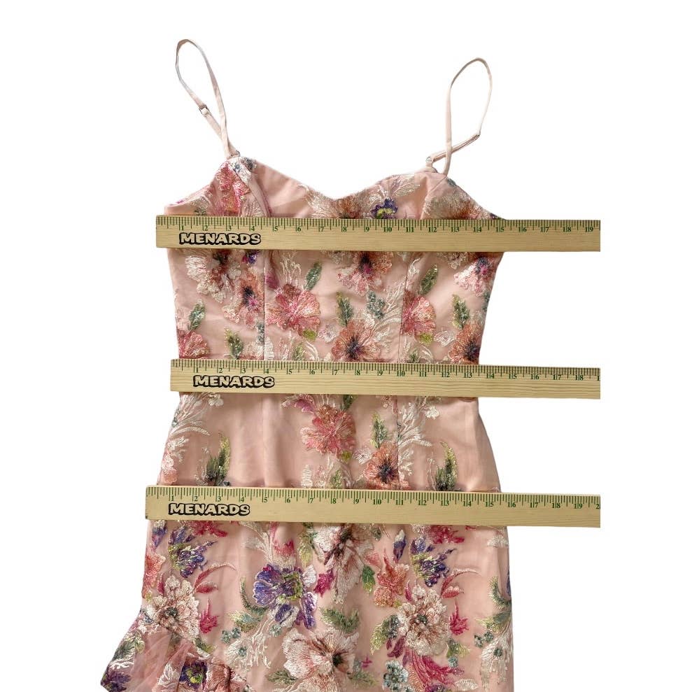 Dress The Population Chiffon Embroidered Ruffle Midi Dress Size S New - Premium from Dress The Population - Just $179.0! Shop now at Finds For You