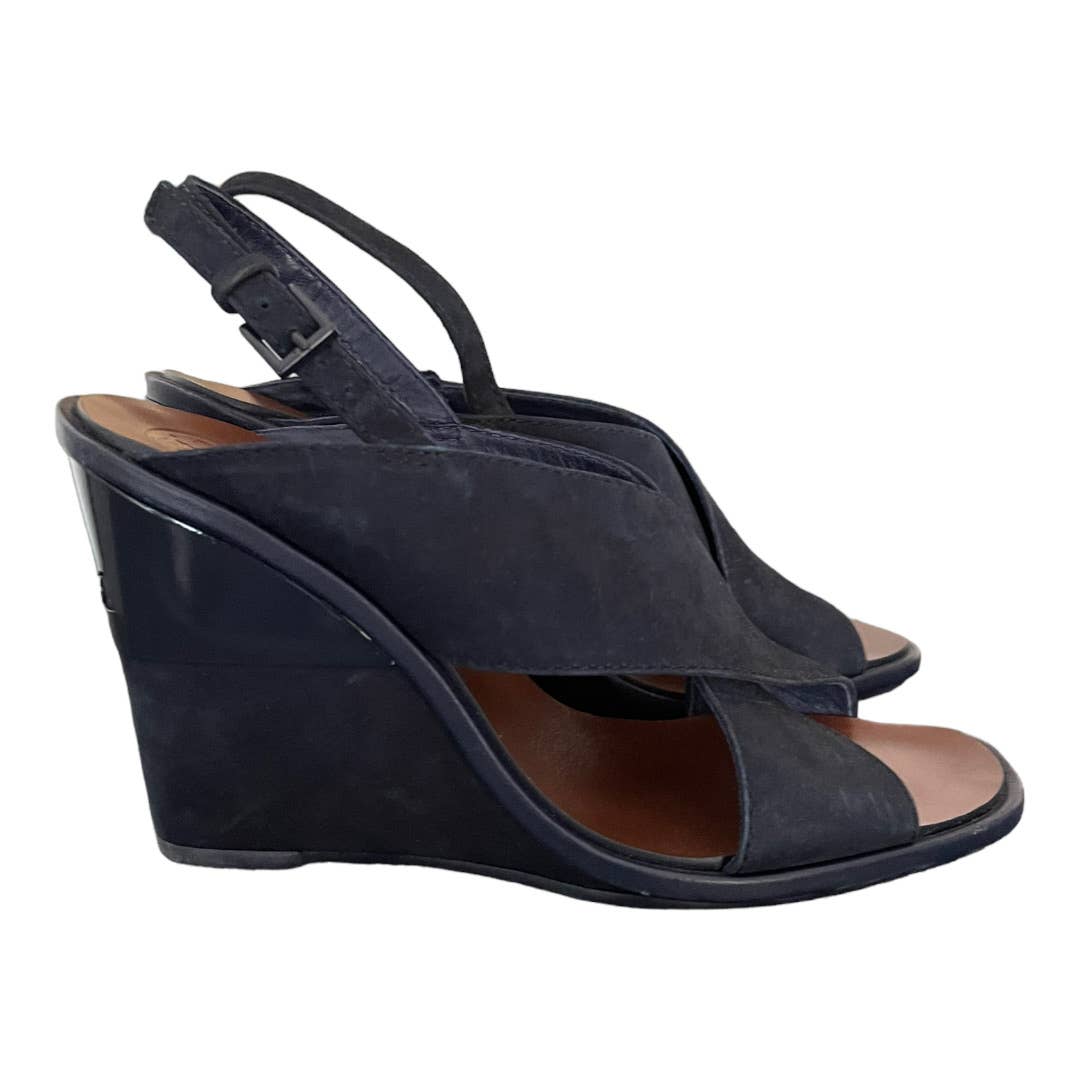 Tory Burch Gabrielle 100mm Wedge Heels Sandals Shoes Size 7.5 Blue - Premium from Tory Burch - Just $119.00! Shop now at Finds For You