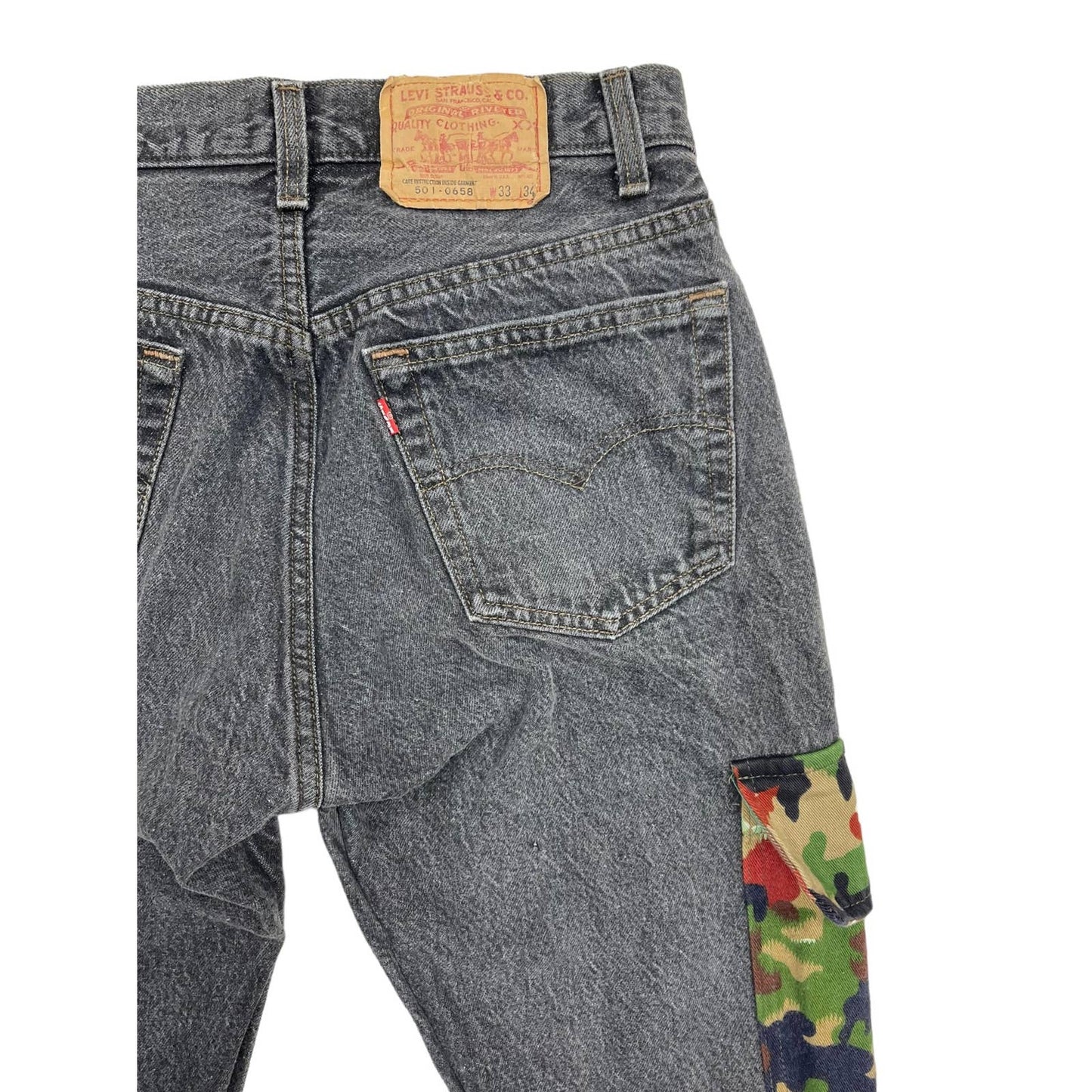 Urban Outfitters Vintage 80’s Levi’s Camo Embellished Jeans Size 33 - Premium from Levi's - Just $129.0! Shop now at Finds For You