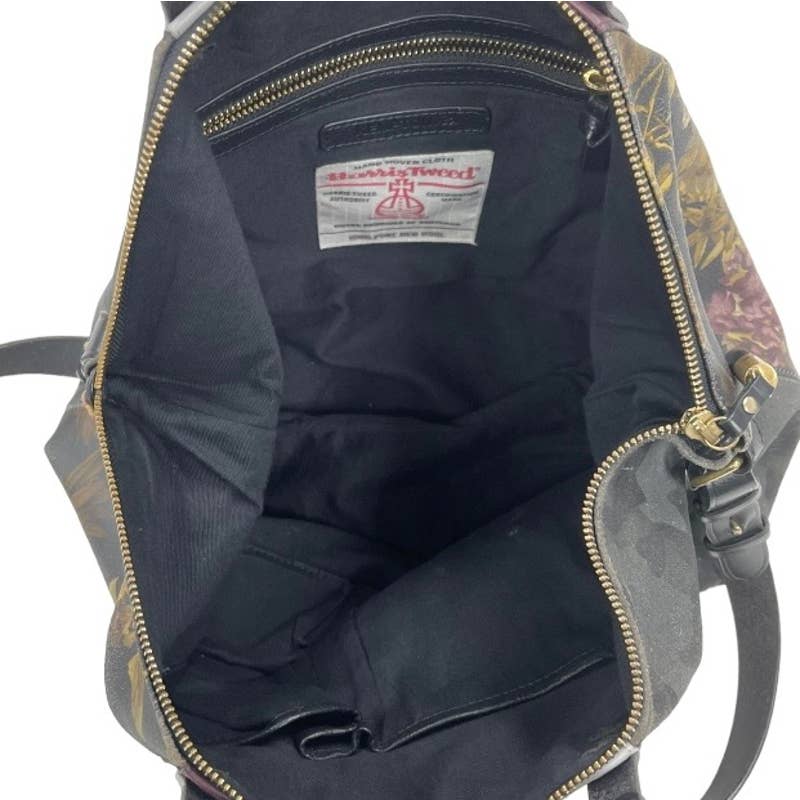 Kempton & Co Dylan Holdall Handbag Purse Harris Tweed Camo Black Peony - Premium from Kempton & Co. - Just $399.0! Shop now at Finds For You