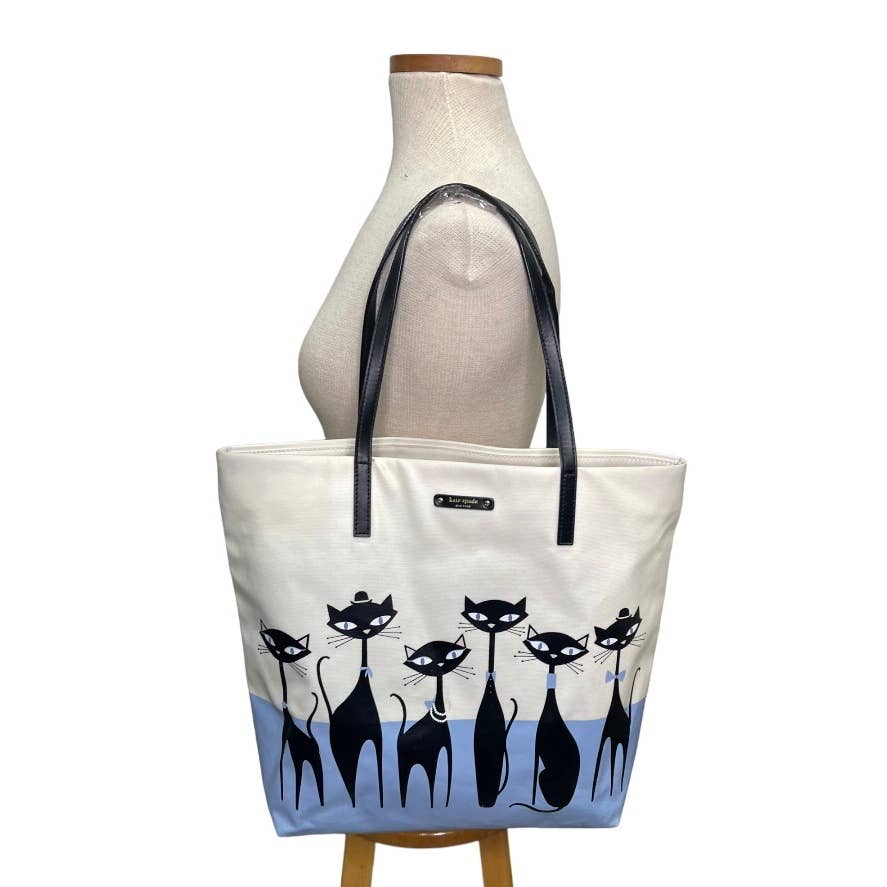 Kate Spade Jazz Things Un Bon Shopper Tote Handbag Purse Cats - Premium from Kate Spade - Just $165.0! Shop now at Finds For You