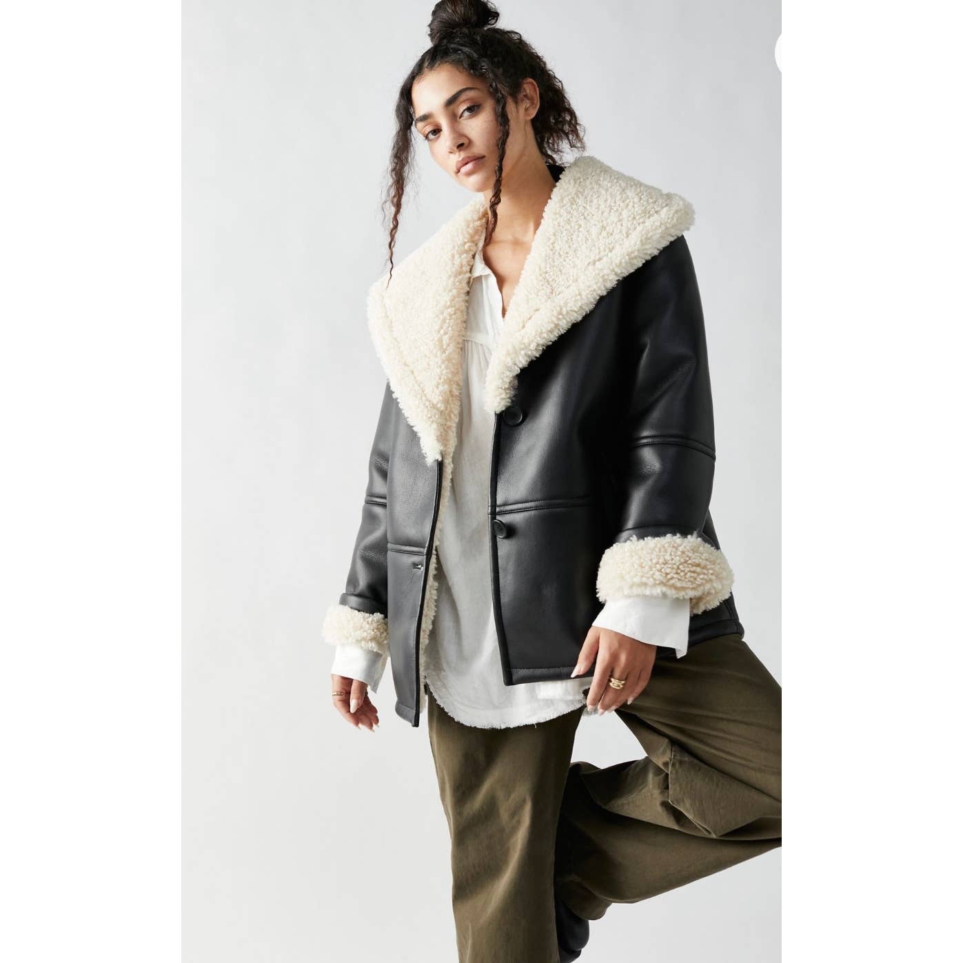 Free People Winnie Vegan Car Coat Jacket Size M Black - Premium from Free People - Just $229.0! Shop now at Finds For You