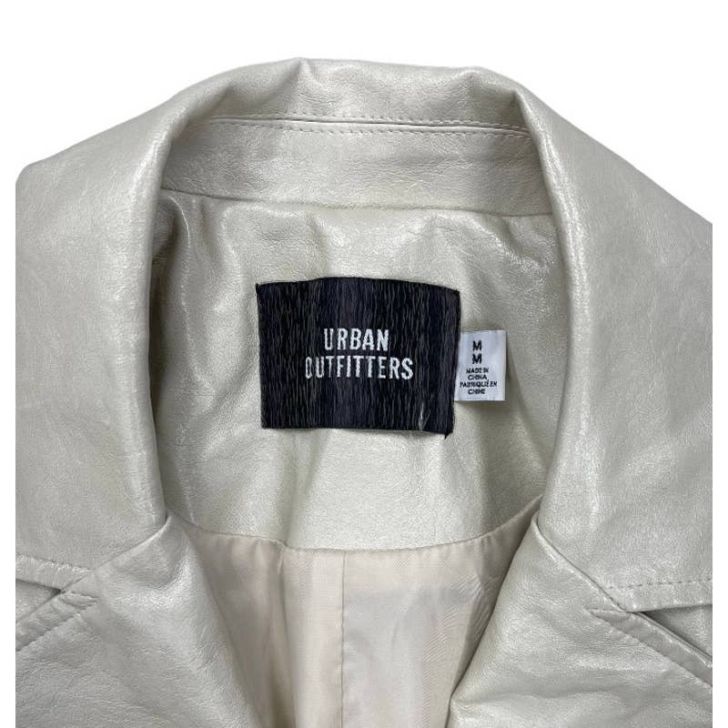 Urban Outfitters Ryan Faux Leather Trench Coat Off White Size M New - Premium from Urban Outfitters - Just $129.0! Shop now at Finds For You