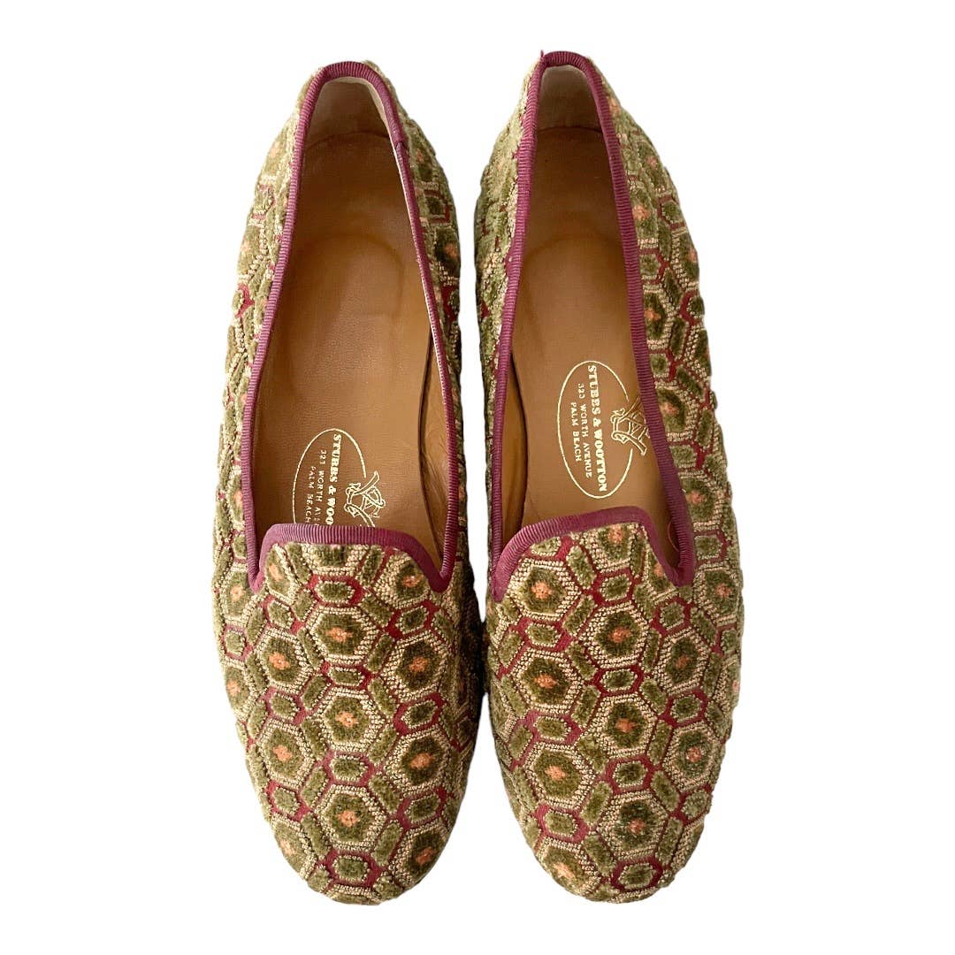 Stubbs & Wooton Geometric Chenille Loafers Shoes Flats 7.5 - Premium from Stubbs & Wootton - Just $199.00! Shop now at Finds For You