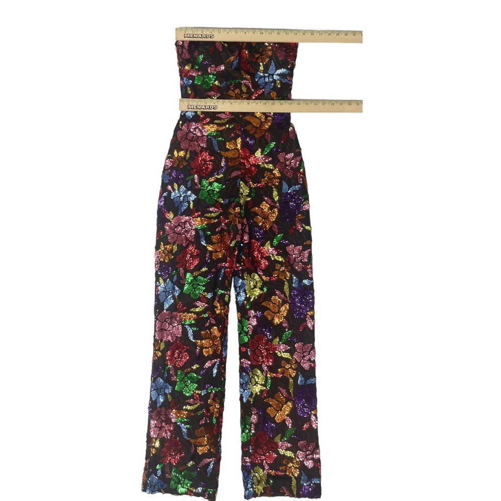 Dress The Population Preston Floral Sequin Strapless Sleeveless Jumpsuit Size XS New - Premium  from Dress The Population - Just $199.00! Shop now at Finds For You