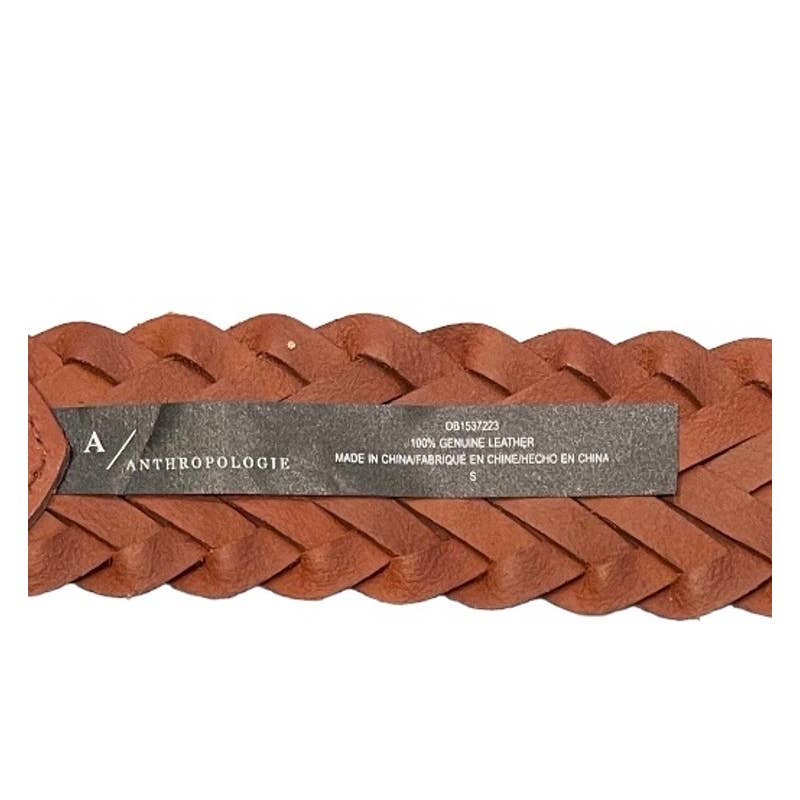 Anthropologie Cognac Woven Waist Leather Belt Size Small New - Premium from Anthropologie - Just $79.0! Shop now at Finds For You