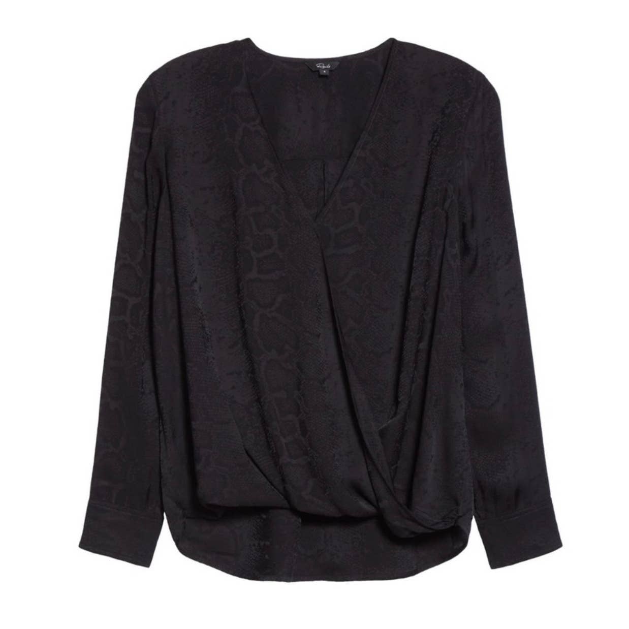 Rails Hillary Snake Jaquard Wrap Blouse Top Black Size M New - Premium from Rails - Just $79.0! Shop now at Finds For You