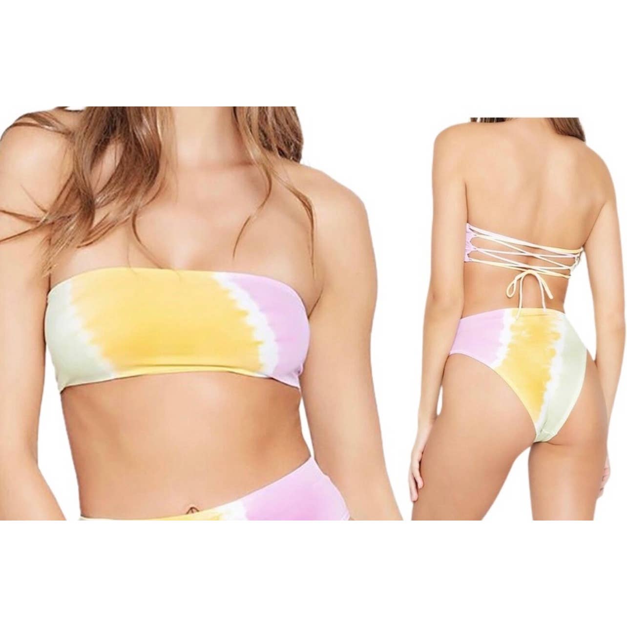 L*SPACE Revolve Set Beach Wave Print Bikini Top Sandy Bikini Bottom S - Premium from L* SPACE - Just $99.0! Shop now at Finds For You