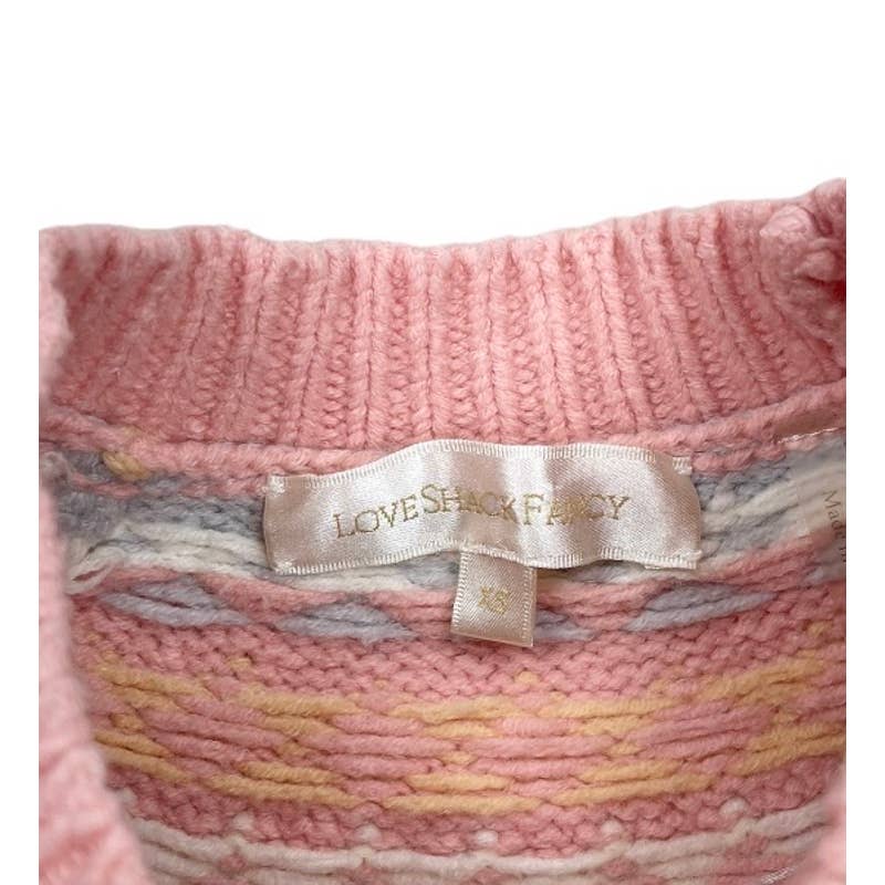 LOVESHACKFANCY Crawley Jacquard Pullover Sweater Knit Crewneck Size XS - Premium from LoveShackFancy - Just $179.0! Shop now at Finds For You