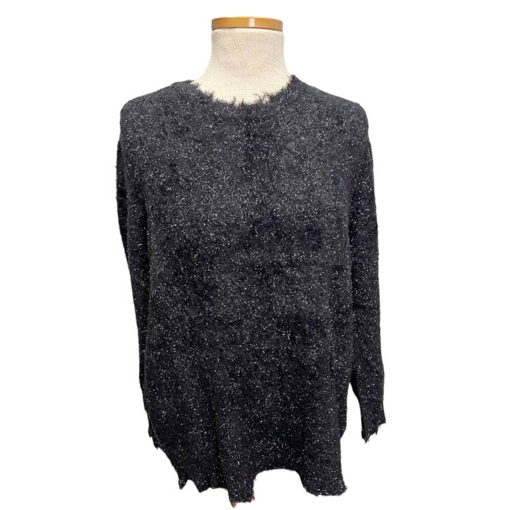 Free People x Sandrine Rose Fuzzy Metallic Sweater Gunmetal Size XS - Premium from Free People - Just $68.00! Shop now at Finds For You