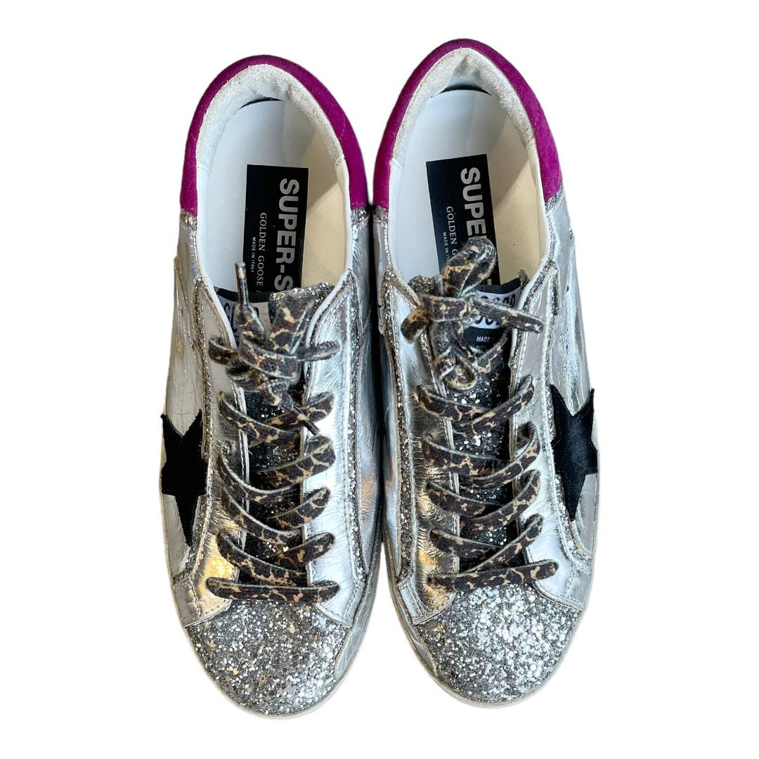 Golden Goose Super Star Low Top Leather Sneakers Silver Shoes Size 41 - Premium from Golden Goose - Just $459.00! Shop now at Finds For You