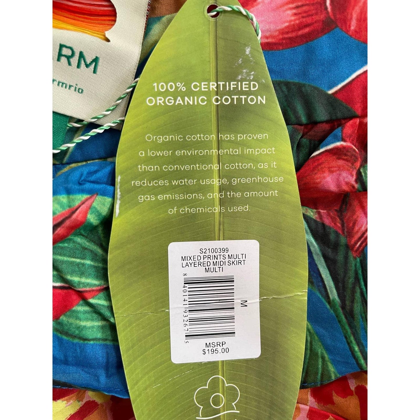 Farm Rio Mixed Print Tiered Midi Skirt Cotton Colorful Size M New - Premium from Farm Rio - Just $199.00! Shop now at Finds For You