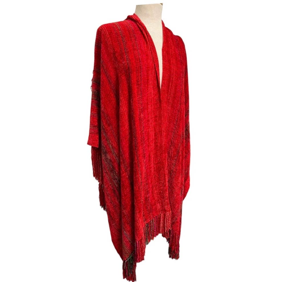 Lore Wills Handwoven Oversized Fringe Chenille Shawl New Mexico Artisan New - Premium from Lorne Wills - Just $126.0! Shop now at Finds For You