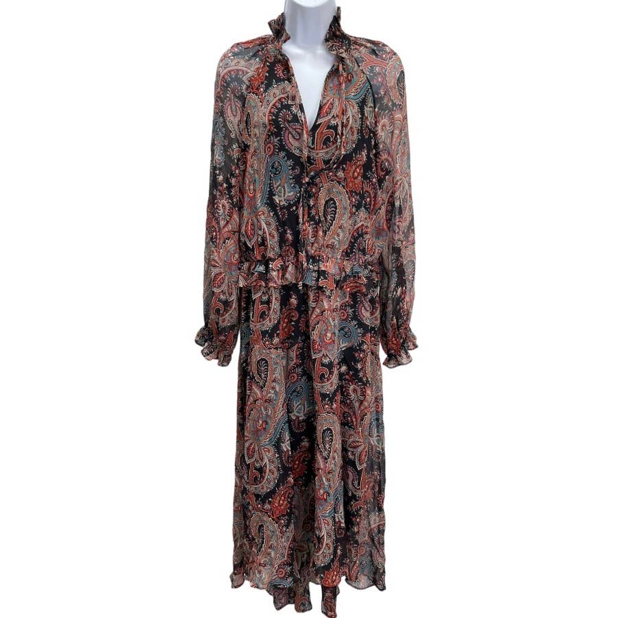 Banana Republic x Olivia Palermo High Low Paisley Silk Dress Size L - Premium from Banana Republic - Just $129.00! Shop now at Finds For You