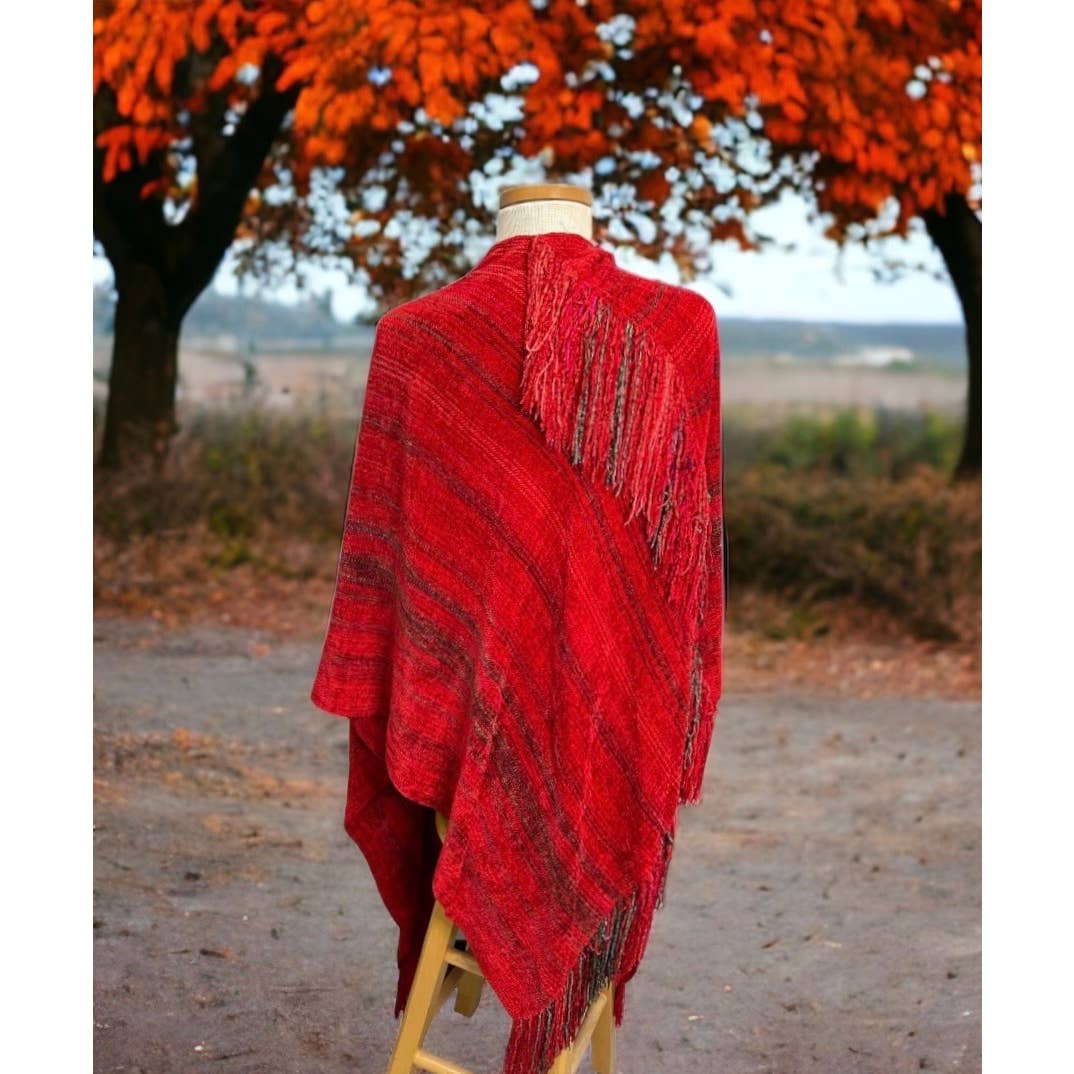 Lore Wills Handwoven Oversized Fringe Chenille Shawl New Mexico Artisan New - Premium from Lorne Wills - Just $126.0! Shop now at Finds For You