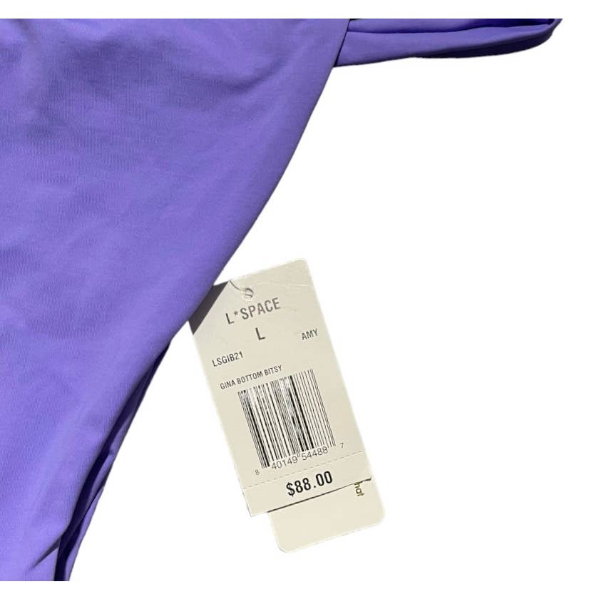 L*SPACE Siren Pointelle D Cup Top Gina Bikini Bottom L Amethyst New - Premium from L*SPACE - Just $76.00! Shop now at Finds For You