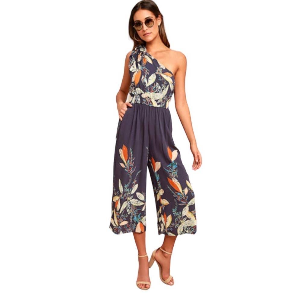 Free People Island Time One Shoulder Floral Jumpsuit Size M New - Premium  from Free People - Just $75.00! Shop now at Finds For You