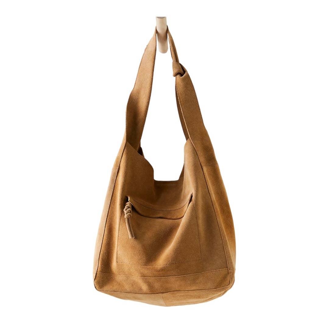 Free People Jessa Faded Tan Suede Carryall Handbag Purse Bag Crossbody New - Premium from Free People - Just $109.0! Shop now at Finds For You
