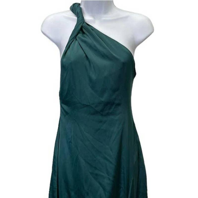 Free People Victoria One Shoulder Green Satin Maxi Dress Party Cocktail 2 New - Premium from Free People - Just $149.0! Shop now at Finds For You