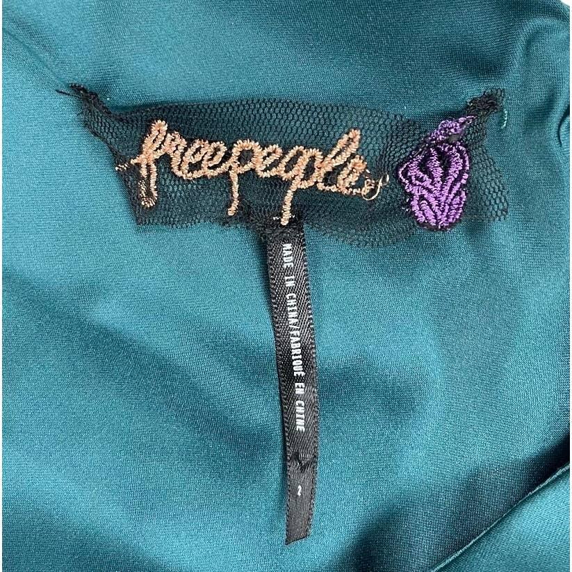 Free People Victoria One Shoulder Green Satin Maxi Dress Party Cocktail 2 New - Premium from Free People - Just $149.0! Shop now at Finds For You