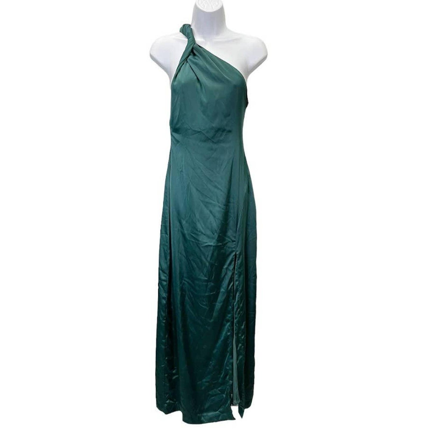 Free People Victoria One Shoulder Green Satin Maxi Dress Party Cocktail 8 New - Premium from Free People - Just $149.00! Shop now at Finds For You