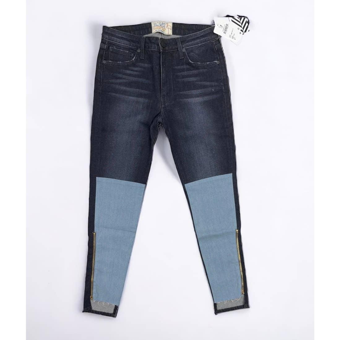 Free People x Sandrine Rose Dark Black Side Zipper Skinny Jeans New Size 27 - Premium from Free People - Just $129.0! Shop now at Finds For You