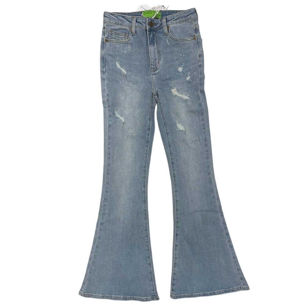 Free People x Sandrine Rose Super Flare Jeans Denim Distressed Pants 26 Rock - Premium from Free People - Just $95.0! Shop now at Finds For You